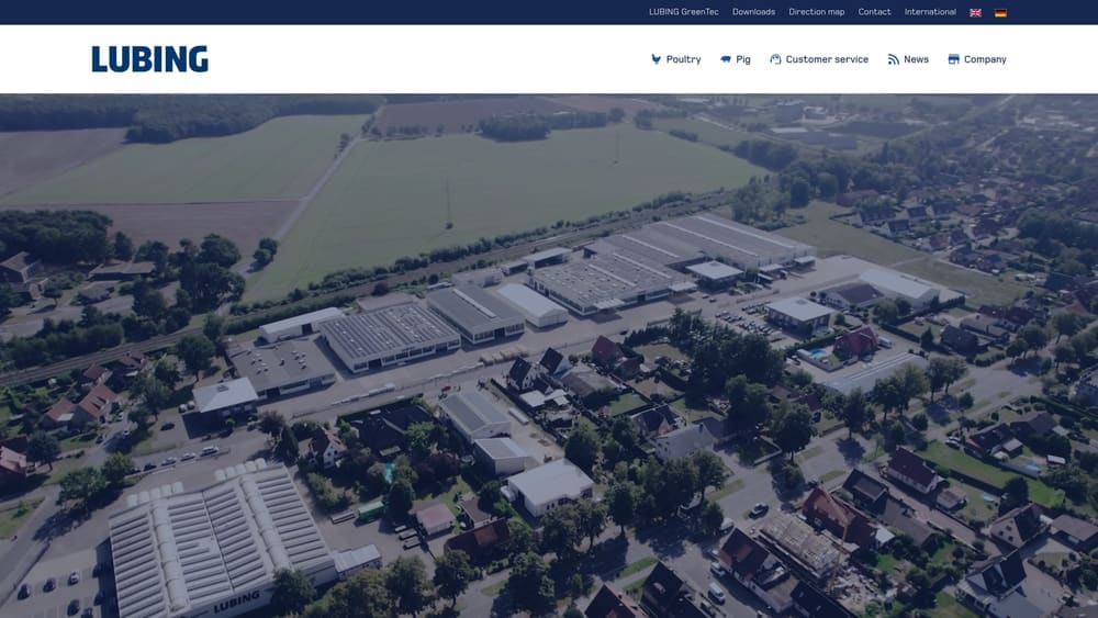 Screenshot of Lubing GmbH website