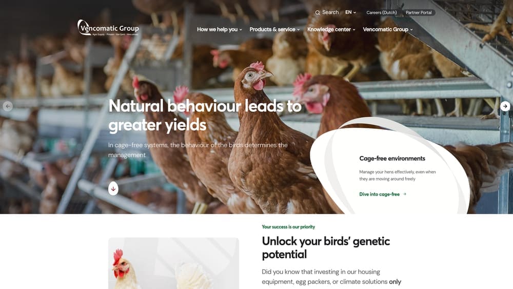 Screenshot of Vencomatic Group website